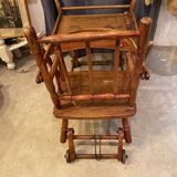Antique early 20th century baby's top in beech with youpala abacus and tablet