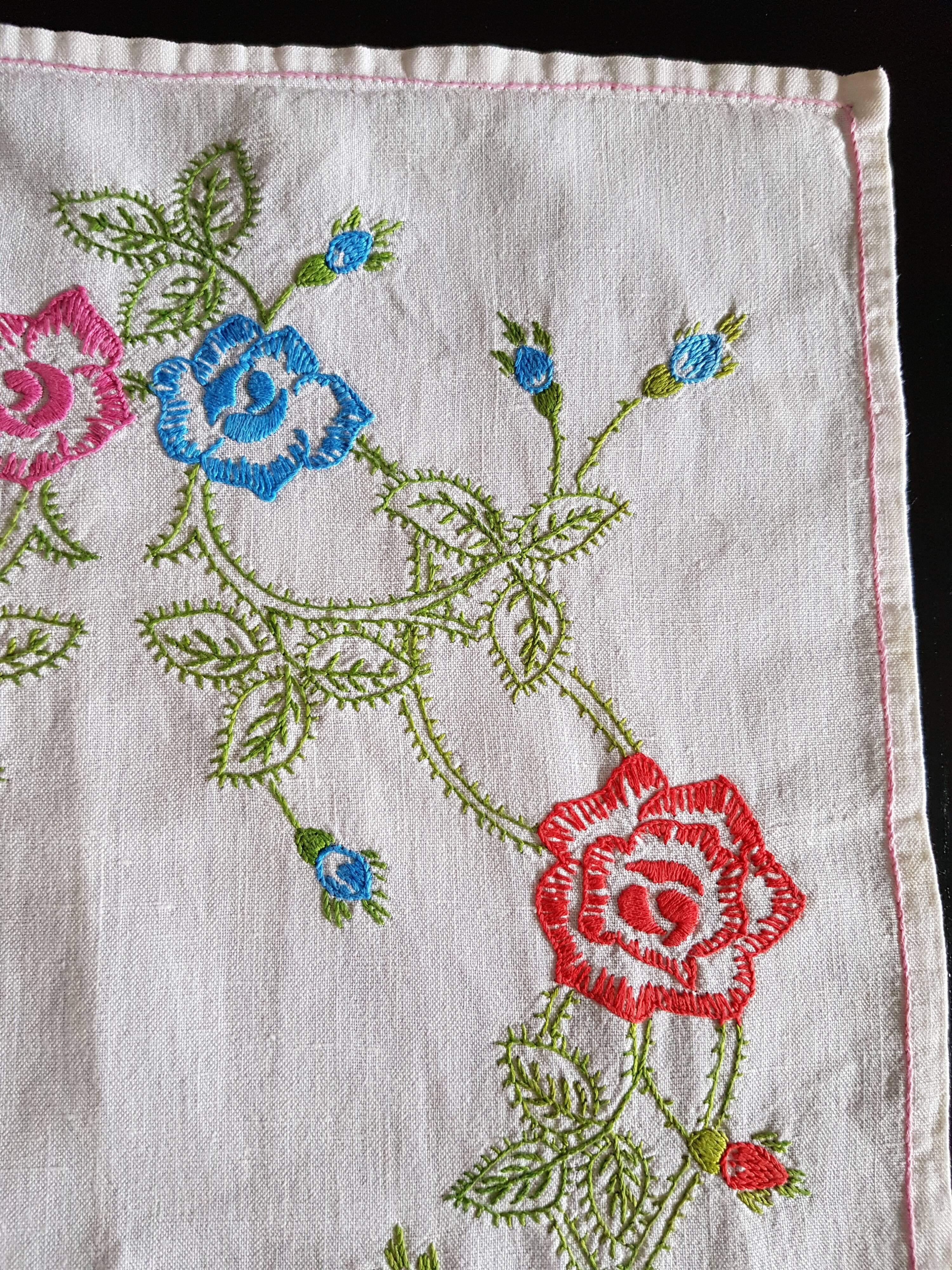 Hand-embroidered placemat
