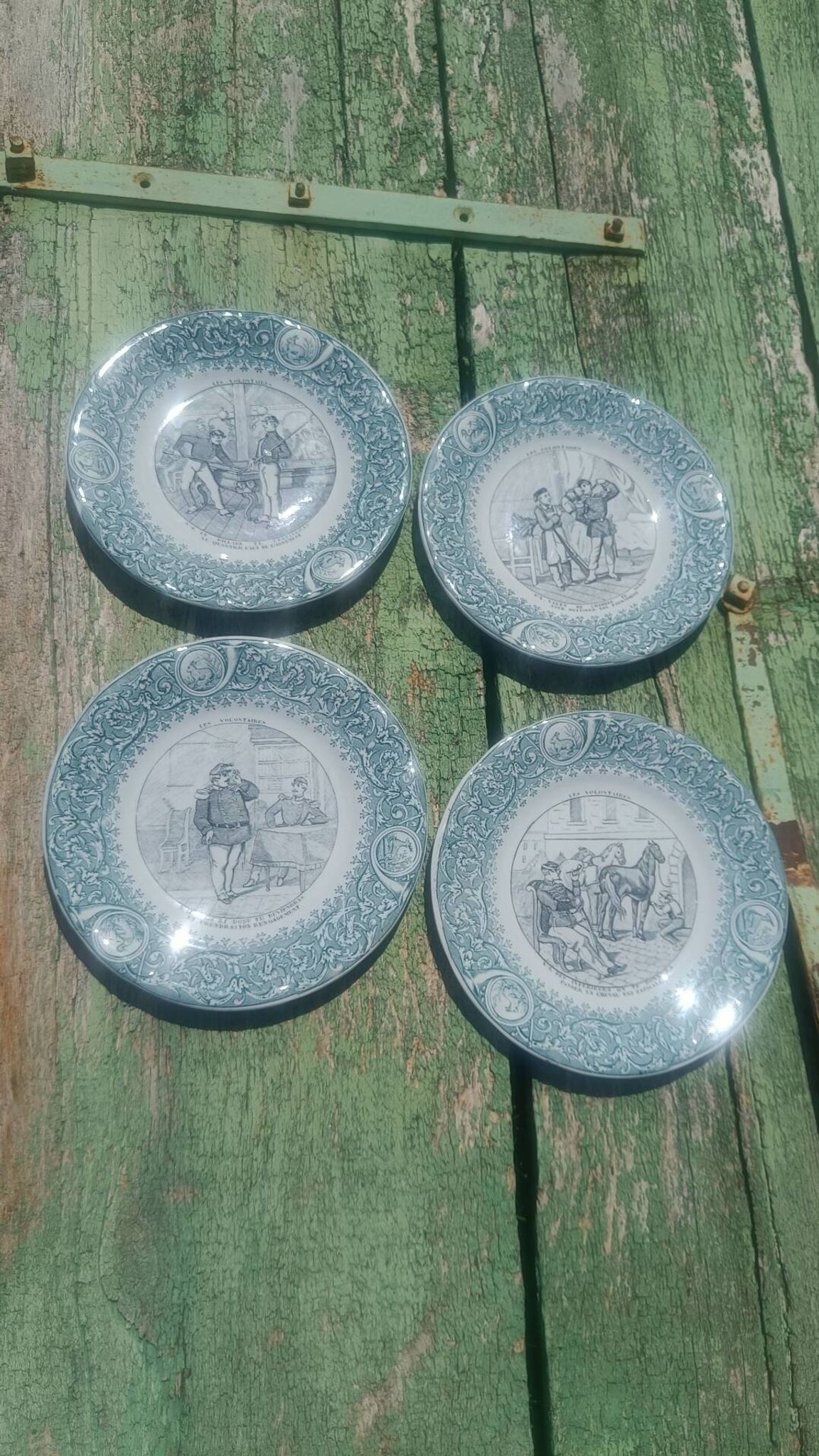 antique Lunéville "Opaque" plates