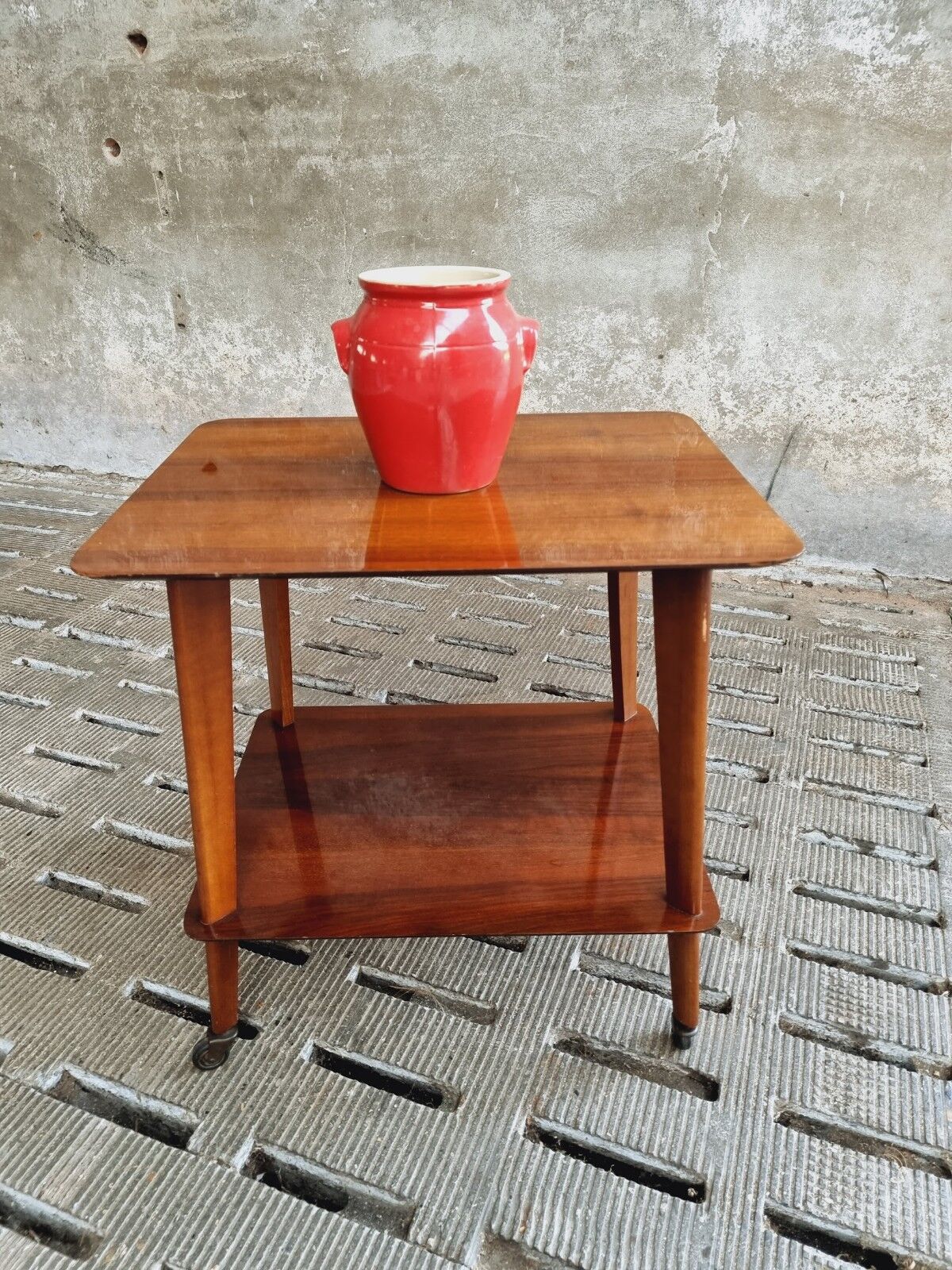 Retro trolley teak design 50s side table