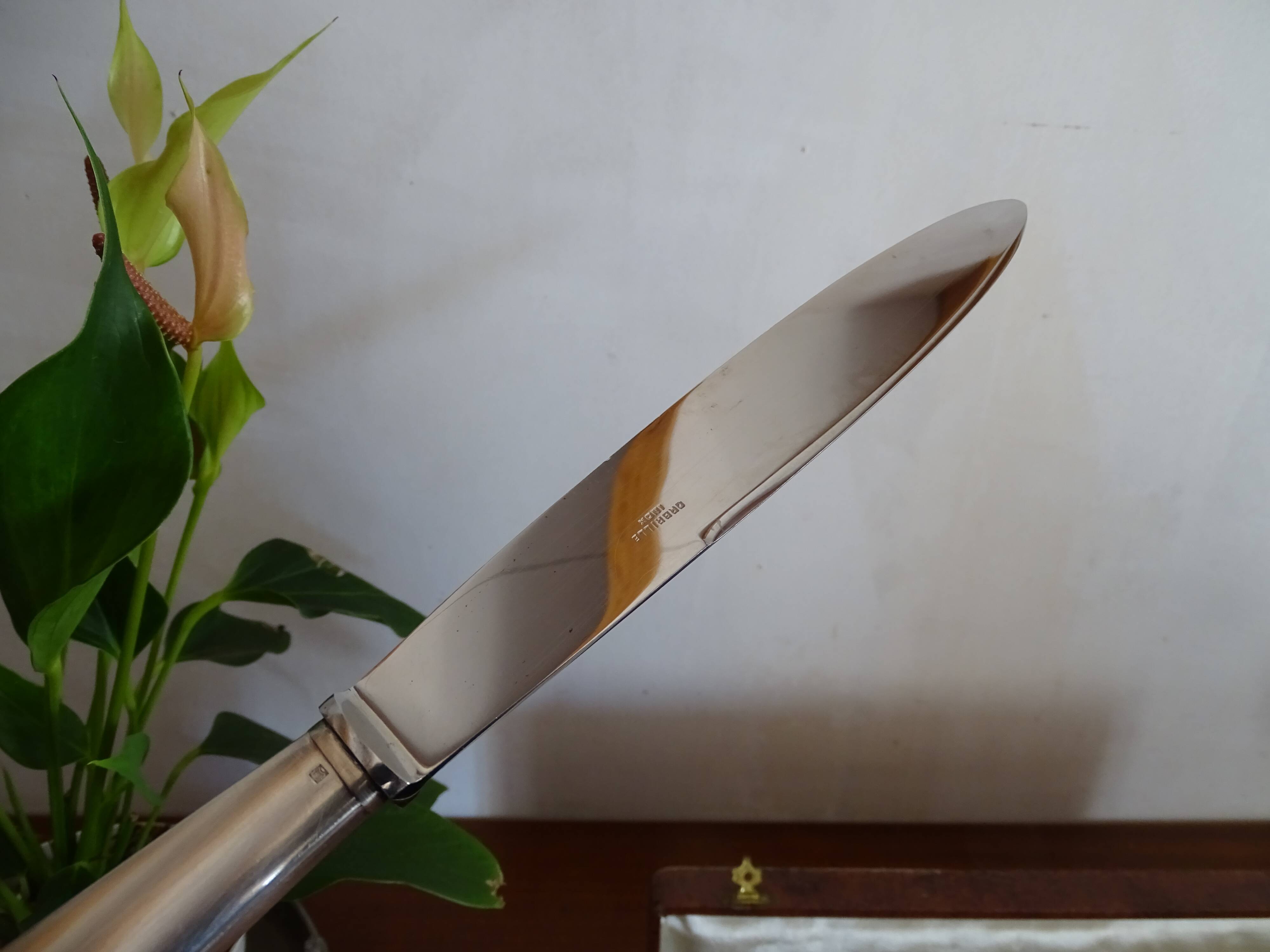 Art Deco cutlery silver metal ORBRILLE 1930 in case