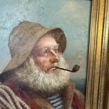 Painting signed E. Baro (Léon Noireaut), pipe sailor
