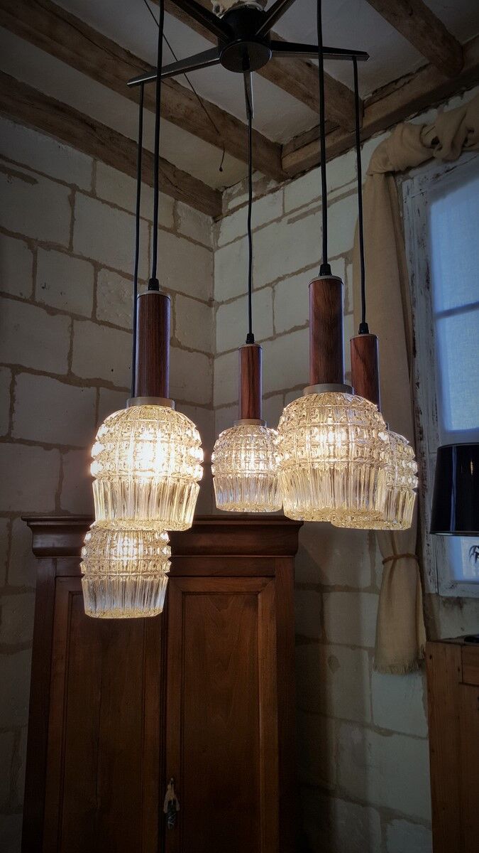 Chandelier cascade vintage 50s