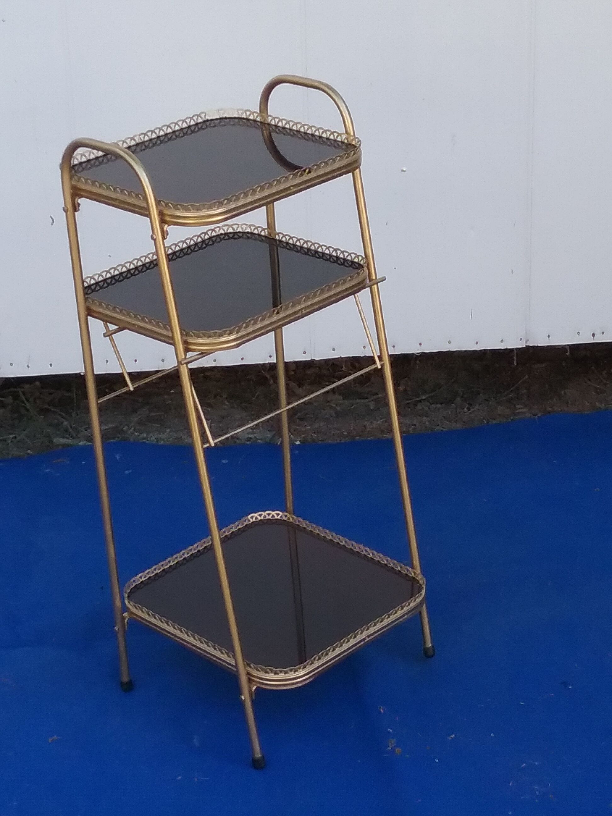 Vintage gold metal shelf