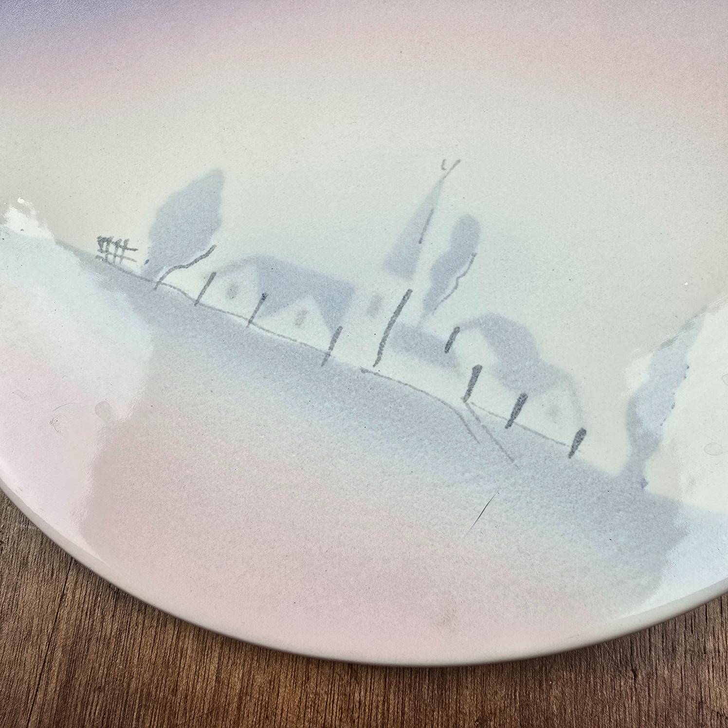 Salins France trivet – pastel village decor – rare vintage model