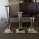 Suite of three neoclassical candle holders in silver bronze - Art Deco - 1920s/1930s