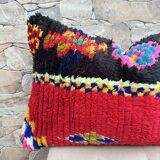 Magnifique coussin Kilim berbère vintage du Maroc