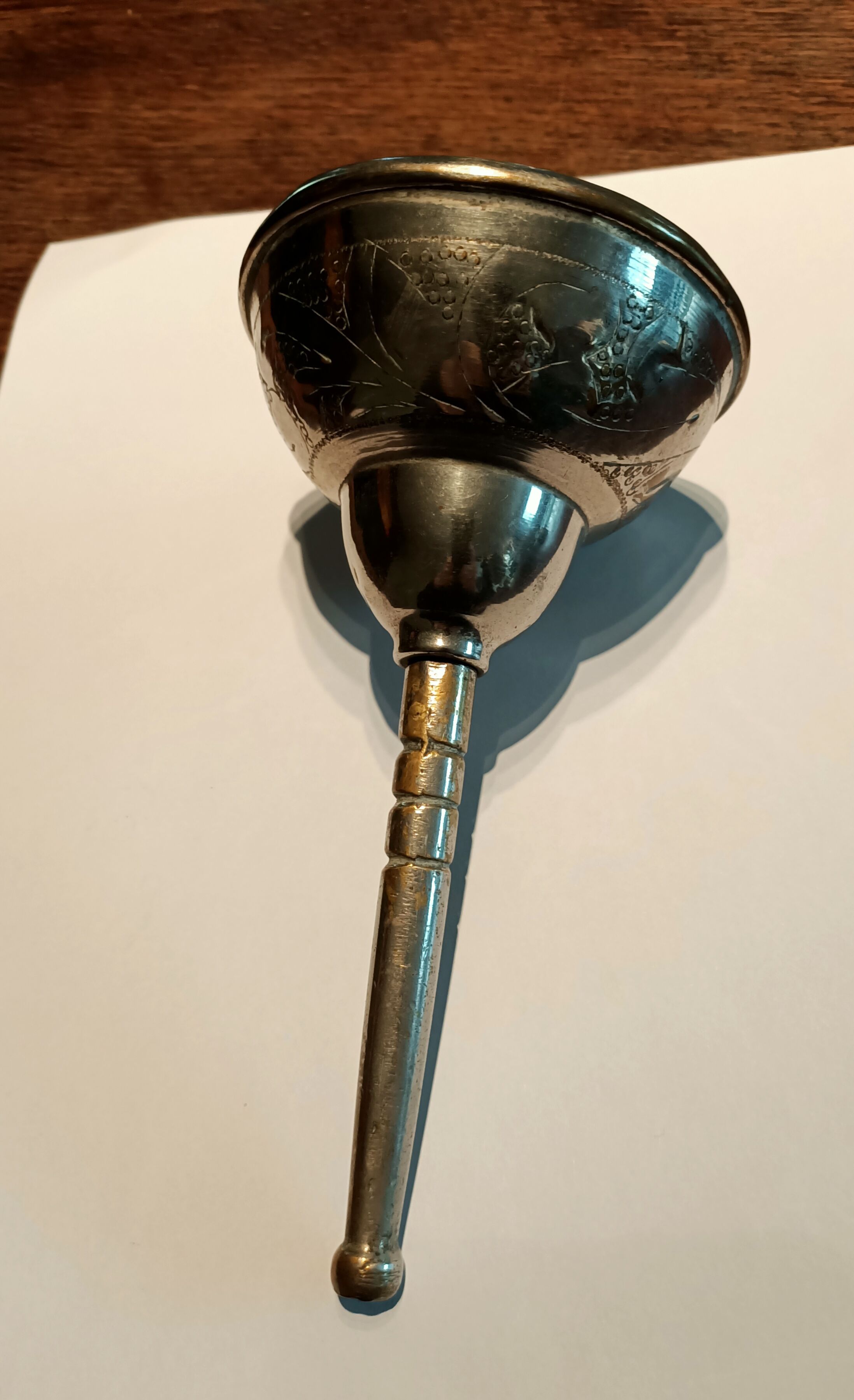 Brass chiseled funnel