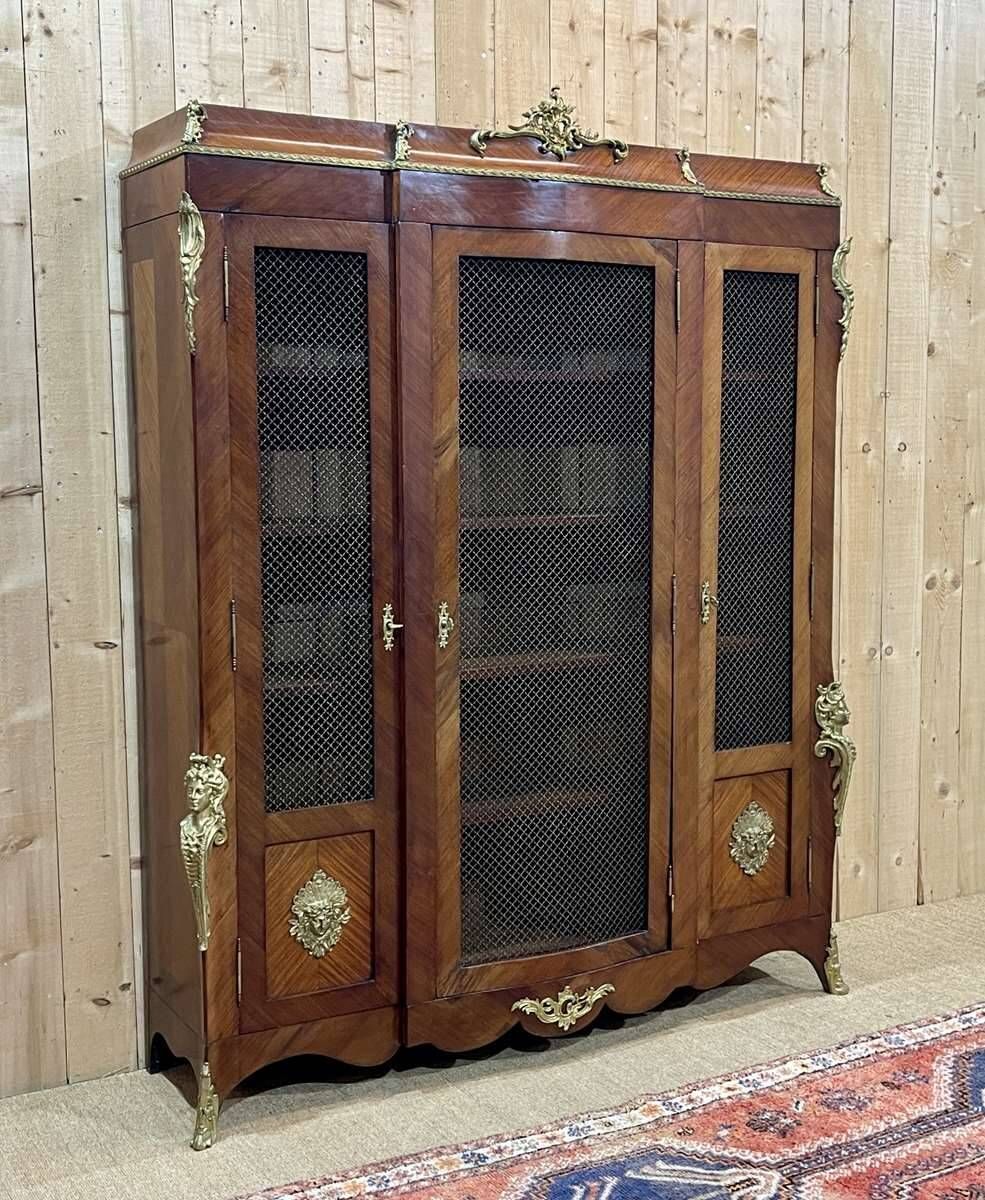 Late 19th century Regency style bookcase in rosewood and oak, removable