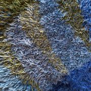 Mid-century Modern High Pile Blue Rya Rug, Sweden, 1960s