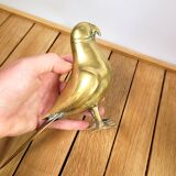 Bird statuette in brass parrot parakeet