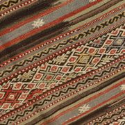 Kilim vintage tons rouges et bruns, motifs ethniques anatoliens, 156x244 Cm