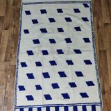 Traditional handmade pure wool rug, blue, size 150 x 250 cm