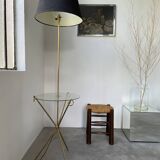 Adnet brass floor lamp with loops