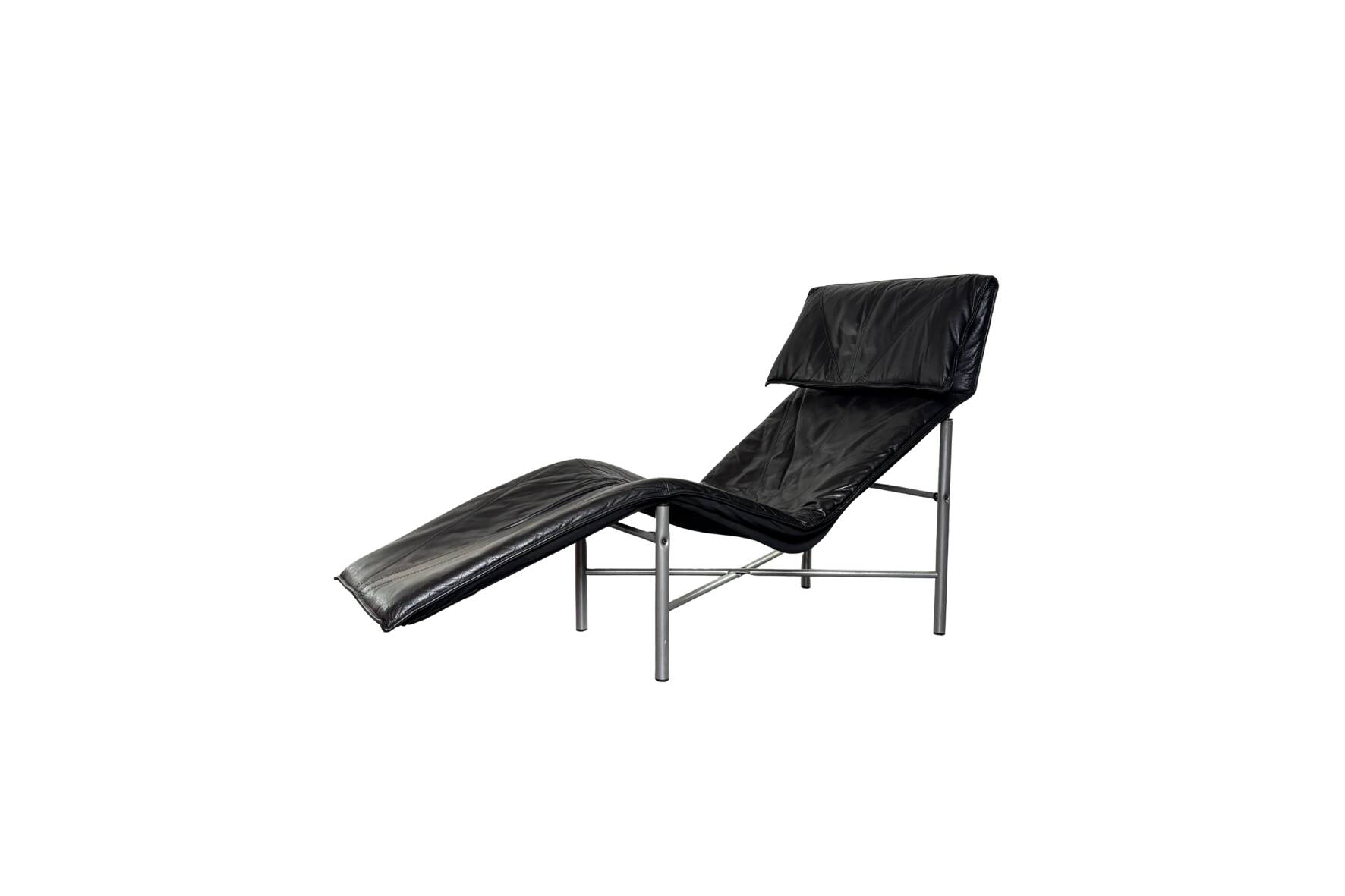 Chaise Longue Skye en Cuir Noir par Tord Björklund pour Ikea, Suède, 1980