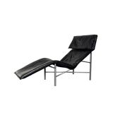 Chaise Longue Skye en Cuir Noir par Tord Björklund pour Ikea, Suède, 1980