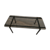 Table basse vintage verre fumé L112