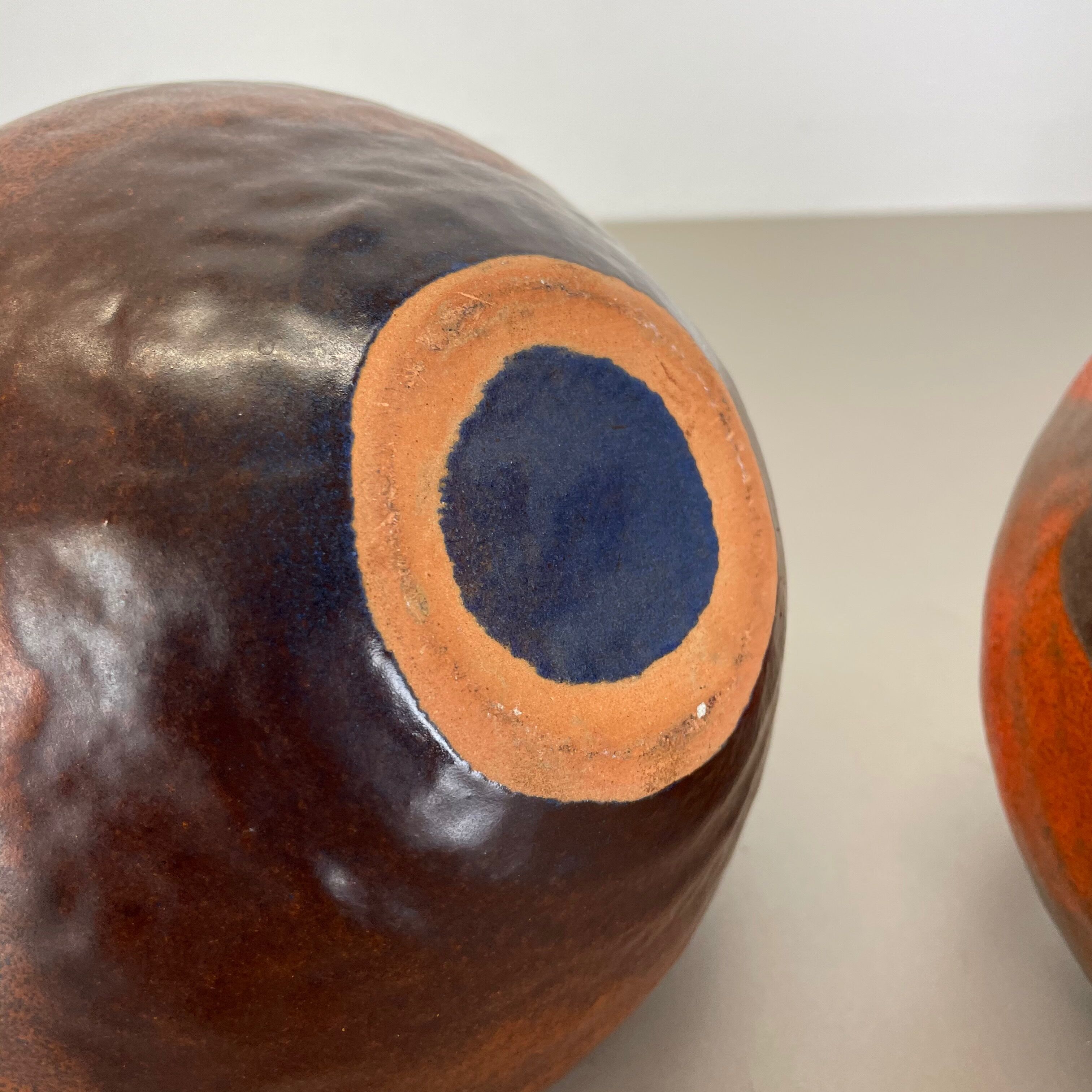 Set of 2 Fat Lava Pottery Vases Heinz Siery Carstens Tönnieshof, Germany, 1970s