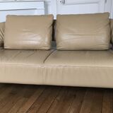 Léolux sofa in beige leather/cream new