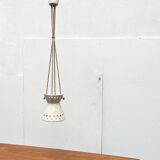 White ceramic pendant lamp in mid-century modern Danish style, 1960s.