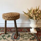 Wooden and mulch tripod stool