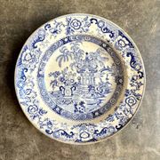 Plat rond et creux Creil & Montereau en terre de fer