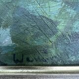 Old Oil Painting / Seaside Marine Panel Signed