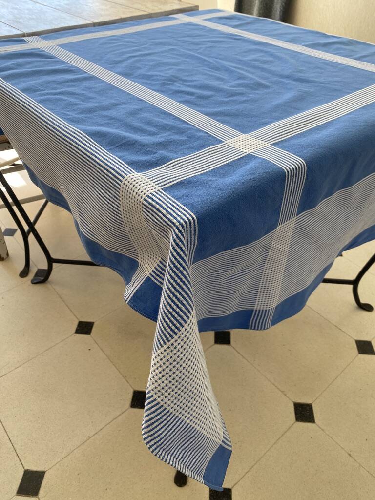 Vintage woven tablecloth - cotton - 147x123 cm