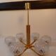 Lustre 6 branches laiton et verre