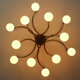 Vintage Modern Golden Color Ceiling Lamp, 1970s