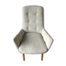 Armchair in leather and Vintage fabric