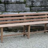 Large bench with solid wood backrest, 1930 Brittany