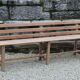 Large bench with solid wood backrest, 1930 Brittany