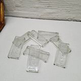 Set 8 porte couteaux verre ciselé