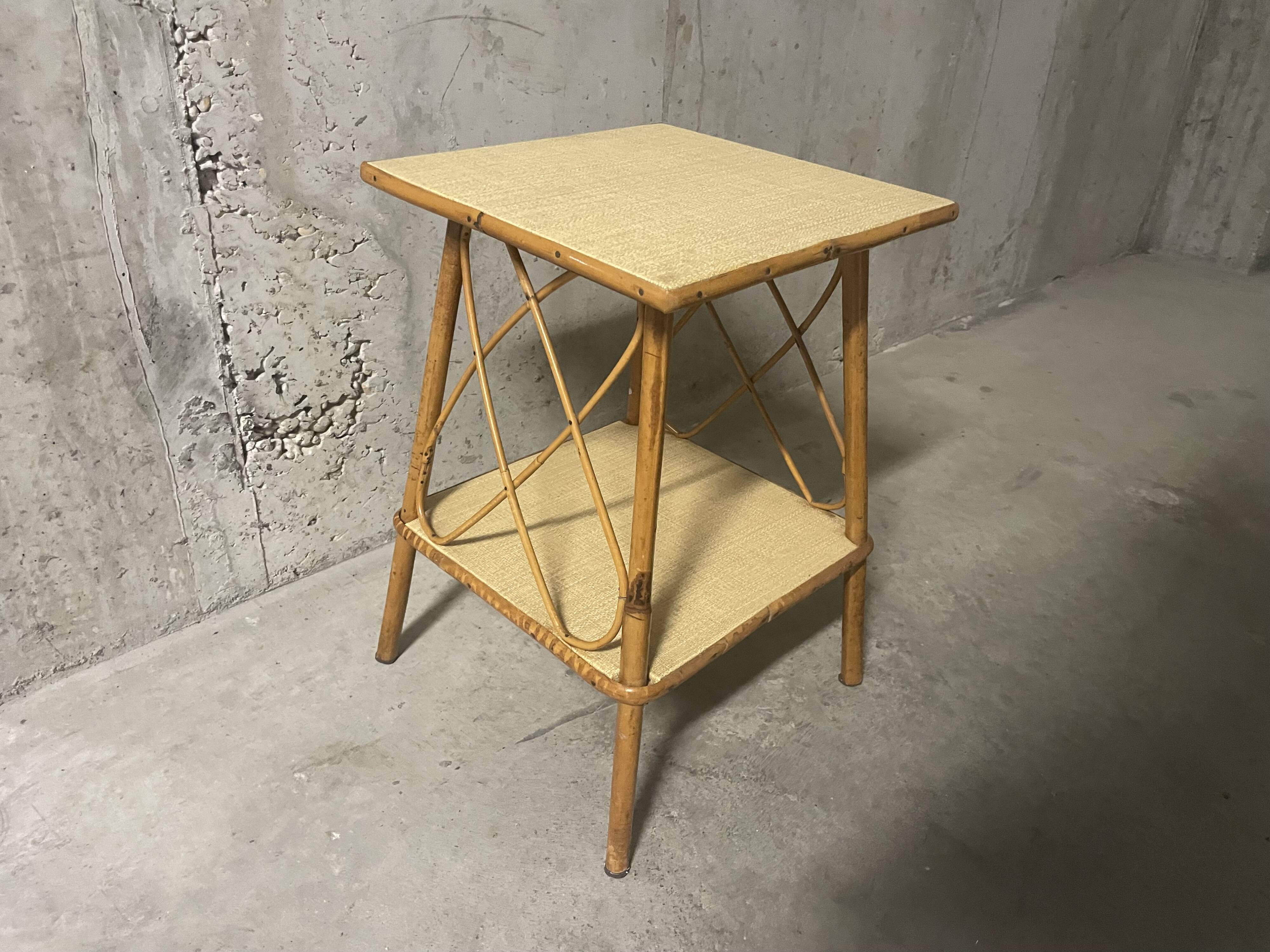 1960s rattan side table