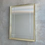 Vintage hollywood regency gold facetted mirror, 80s wall mirror