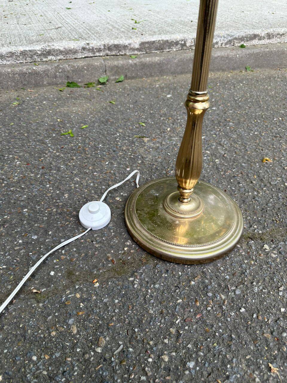 Vintage brass floor lamp from the 20th century.
