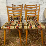Series of 4 Scandinavian chairs from the 50s and 60s