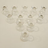 12 ancient digestive glasses engraved in oval shape