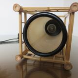 Bamboo lamp lampshade tubular years 70 80