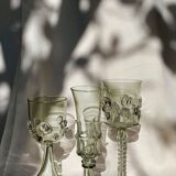 paire de flûtes à champagne en verre vert - griffe