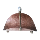 Porte buche ancien cuivre laiton porcelaine