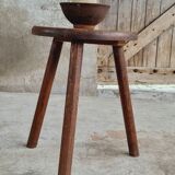 Vintage stool side table oak wood