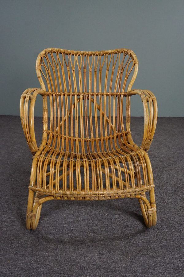 Rattan armchair Dutch Design Belse 8, 1950