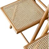 Pair of folding caned chairs