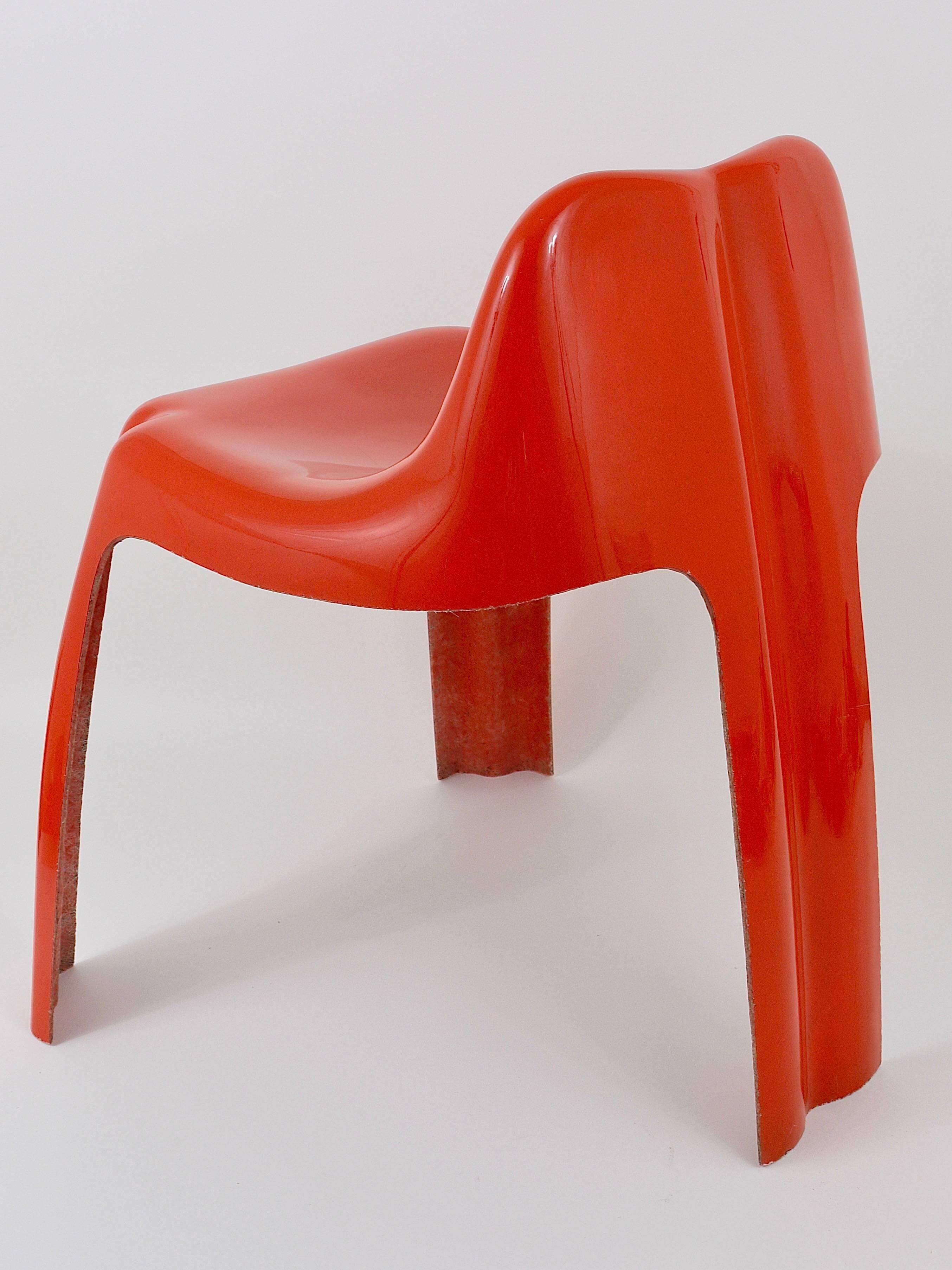 Chaise Patrick Gingembre Ginger Orange en Fibre de Verre Ginger, Paulus, France, années 1970