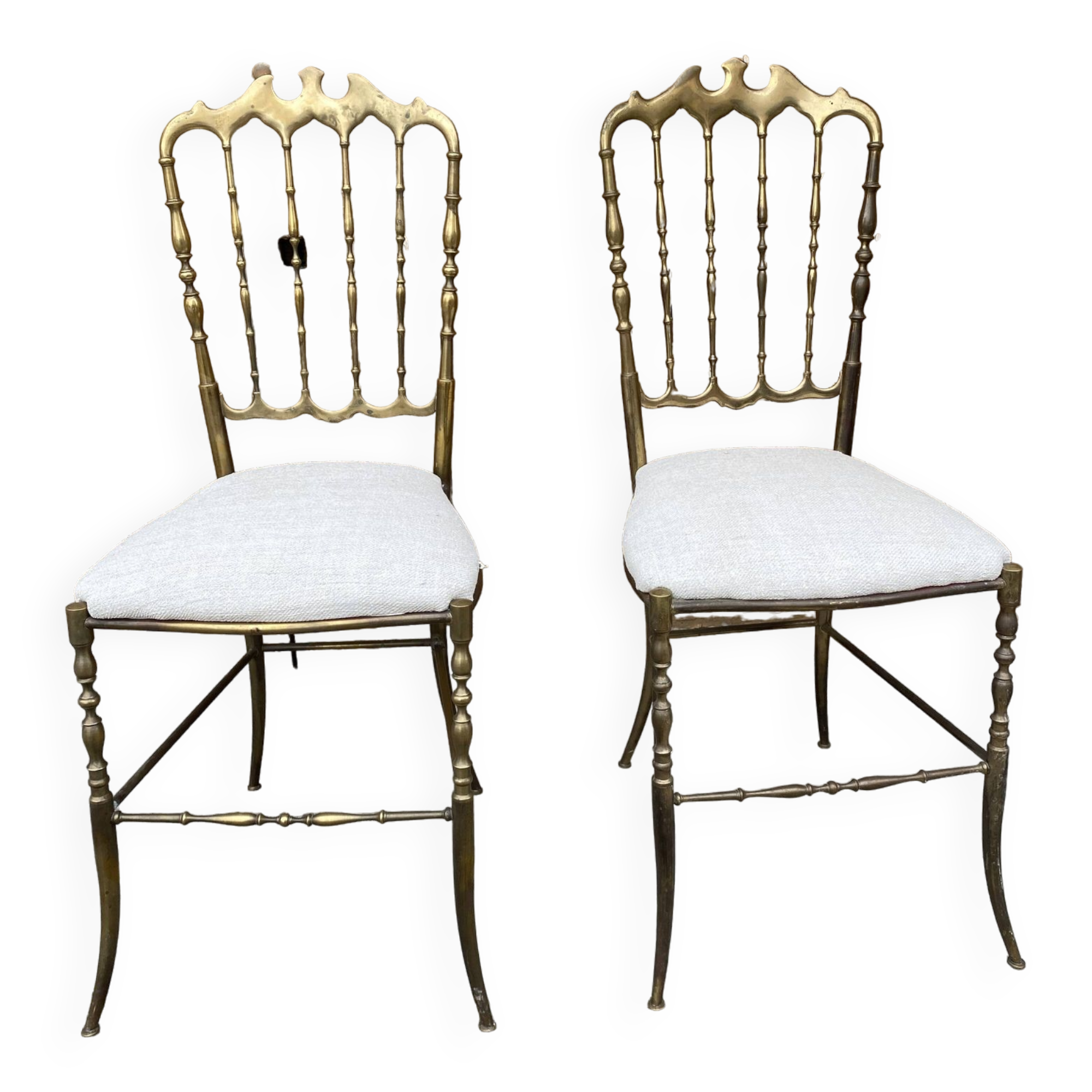 Designer brass chairs