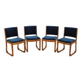 Ensemble de quatre chaises en hêtre, design danois, années 1950, designer : Holger Jacobsen.