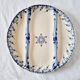 Special plate in iron earth from Sarraguemines Rouen model blue and white reliefs