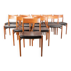 Série de 12 chaises - teck arne